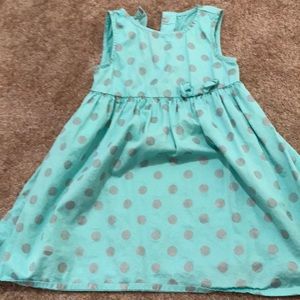 Blue with gray polka dot dress. 4T. Worn once.